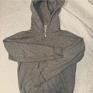 Brandy Melville Zip-Up Gray Sweater